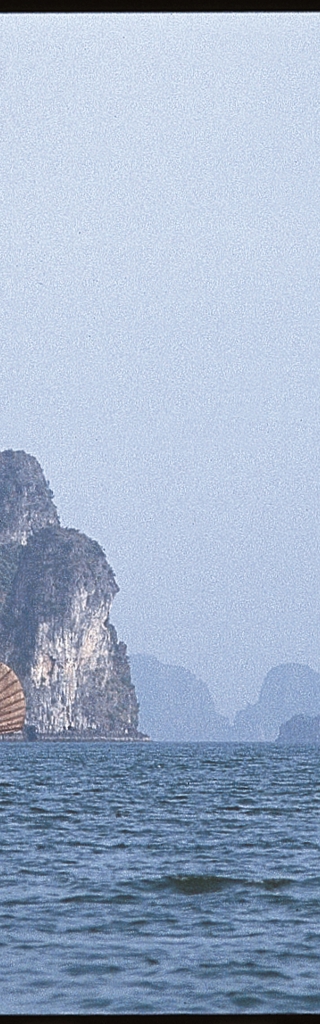 Halong Bucht mit Dschunke